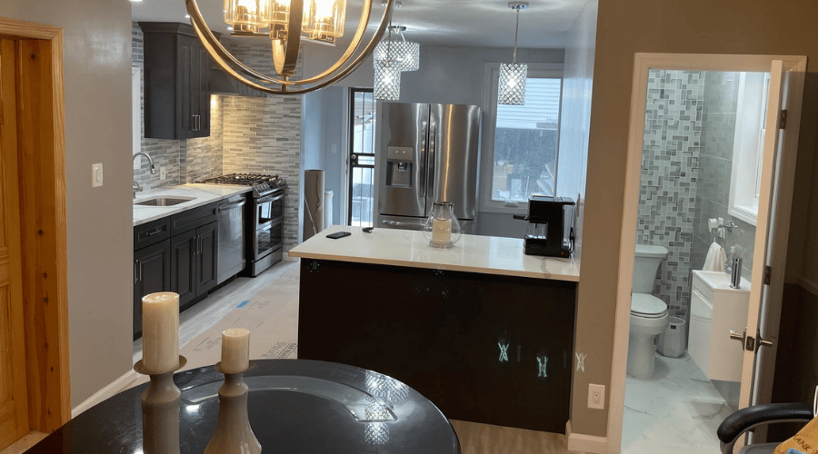 Attach Kitchen and Bathroom Layout