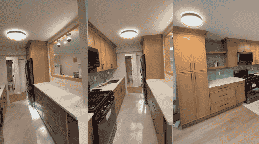 Golden kitchen with Lighting