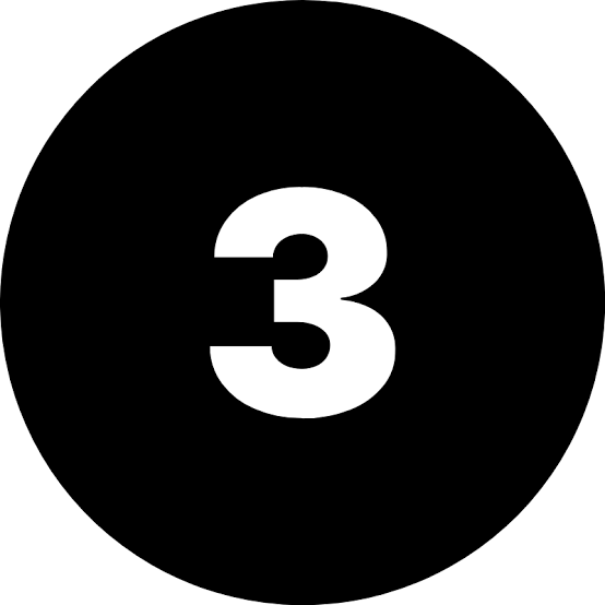 3 number in black background